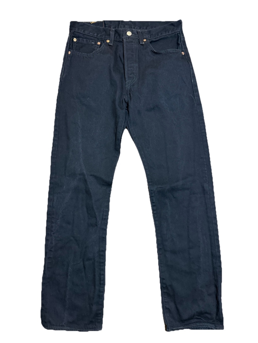 Levis 501 Black Dark Wash Denim Button Fly Jeans Mens 31 x 30 Straight Leg